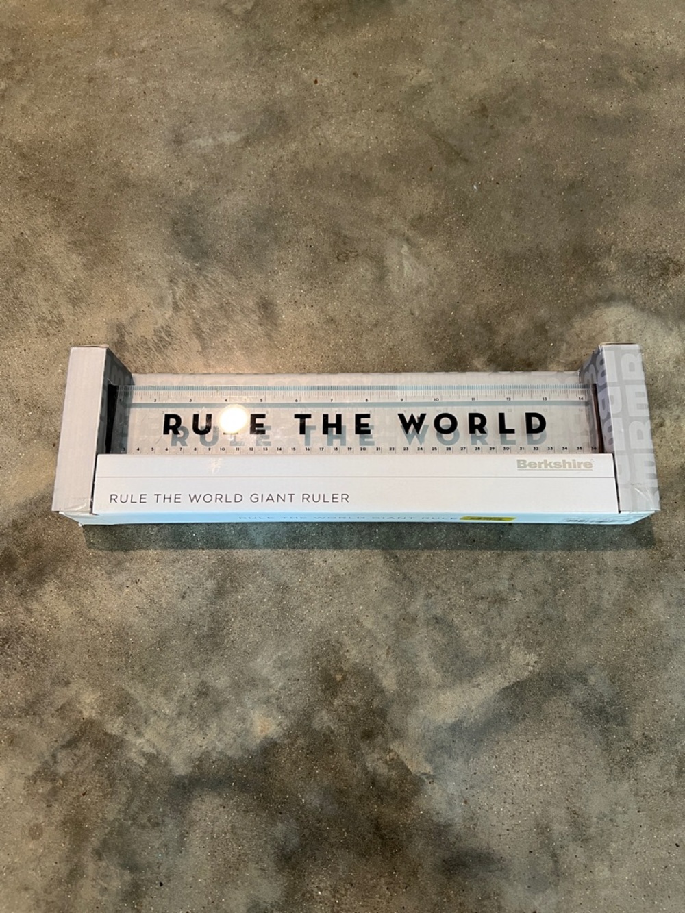 Berkshire Clear Acrylic 'RULE THE WORLD' Desk Ruler with Black Lettering